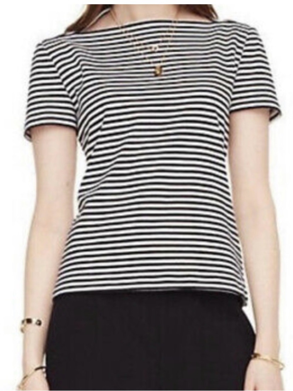 Kate Spade Broome Street Top Sz Small Black and White Striped top